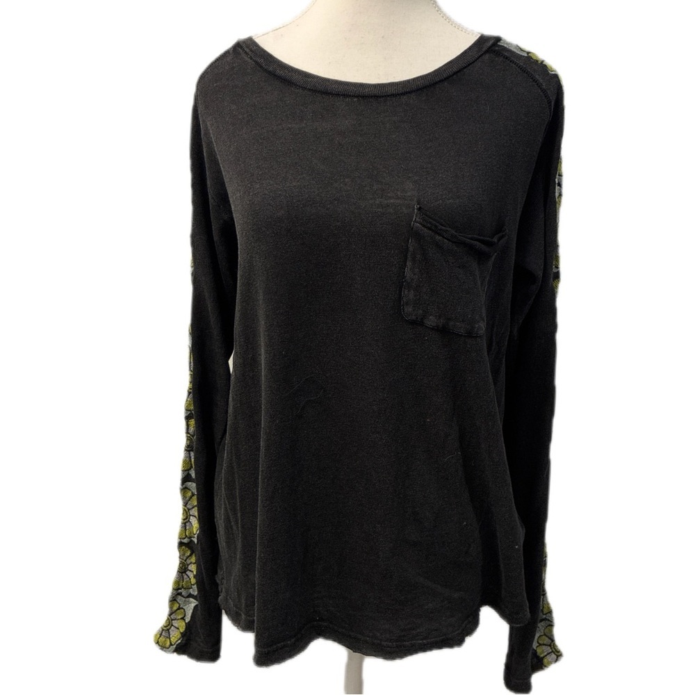 Free People Off the Vine Oversized Long sleeve Tee in Black Size XS - Picture 6 of 8